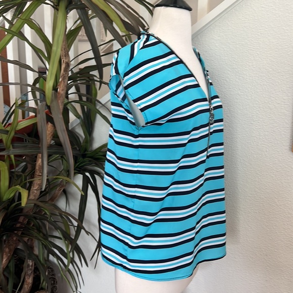 Michael Kors, blue and white striped sleeveless top - Picture 5 of 6